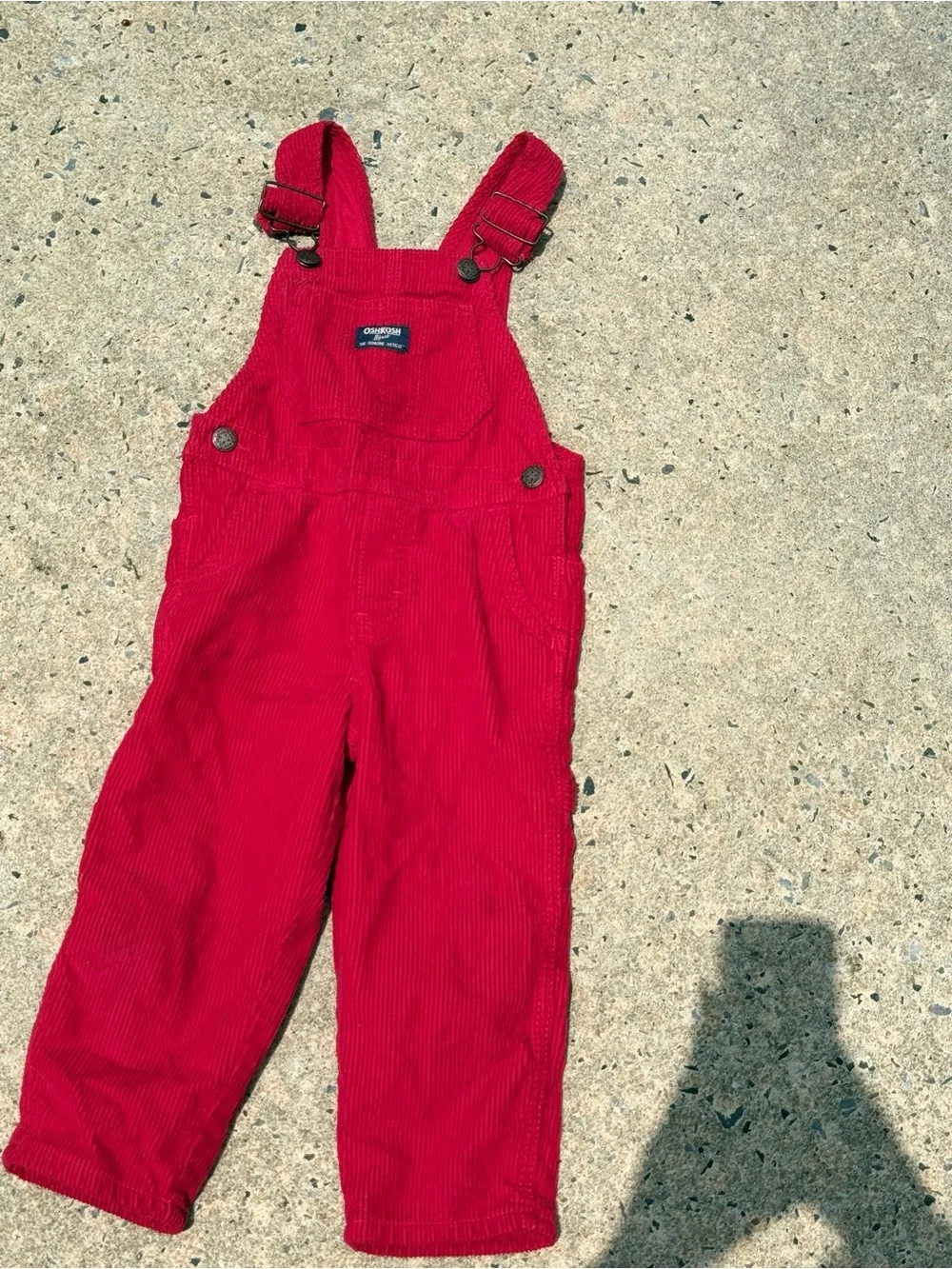 Vintage OshKosh B'gosh Bright Red Corduroy Overalls for Kids